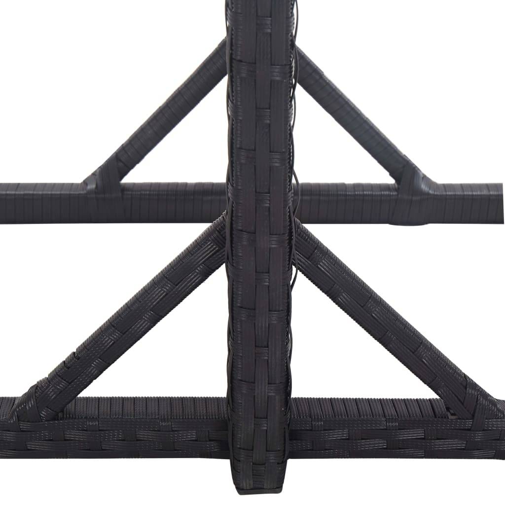 Table de Jardin Rectangulaire Noire en Résine Tressée et Plateau Verre, 4-6 Places, 110x53 cm – ComfortXL Outdoor Living - Image 4
