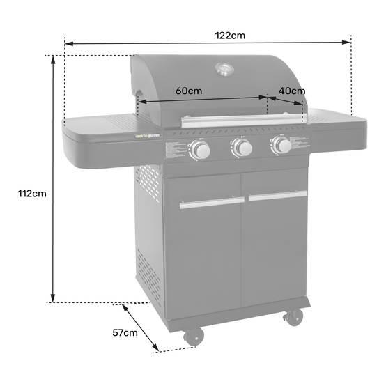 Barbecue au gaz FYRA avec thermomètre - 3 brûleurs - COOK'IN GARDEN - Imagen 7