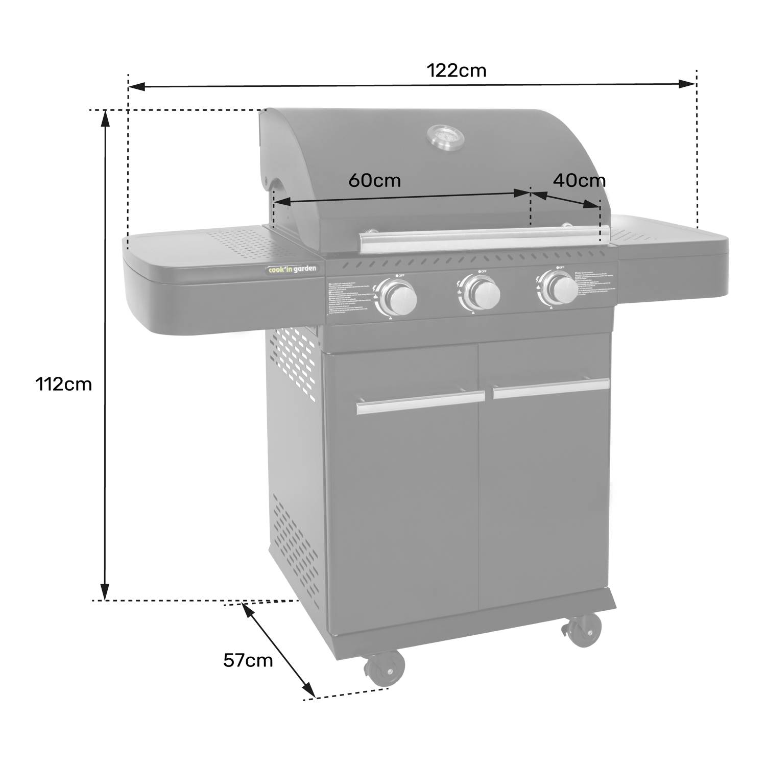 Barbecue au gaz FYRA avec thermomètre - 3 brûleurs - COOK'IN GARDEN - Imagen 7