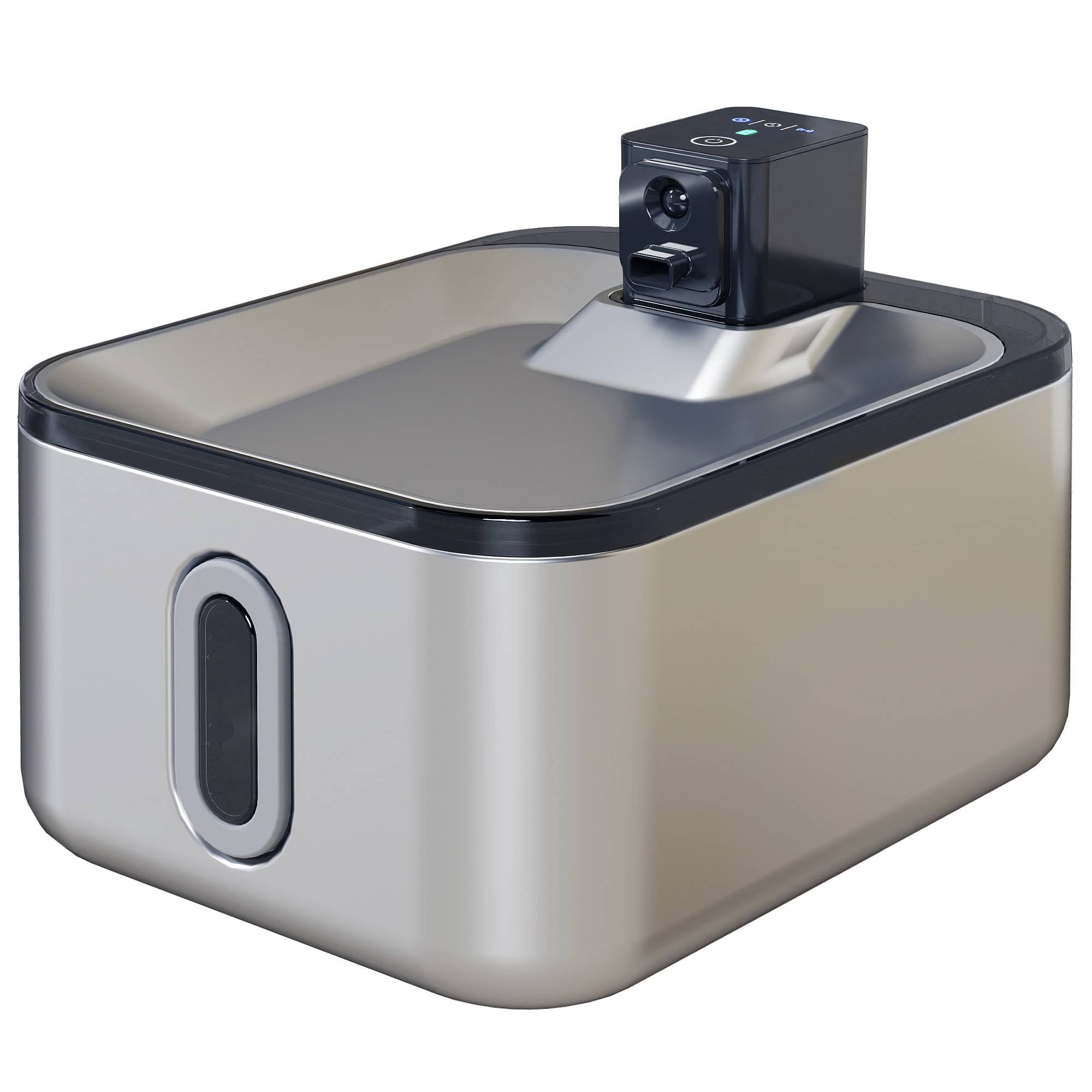 Fontaine eau chat automatique inox 5L silencieuse, filtre 3 étapes, chargeur USB, argent - Image 2