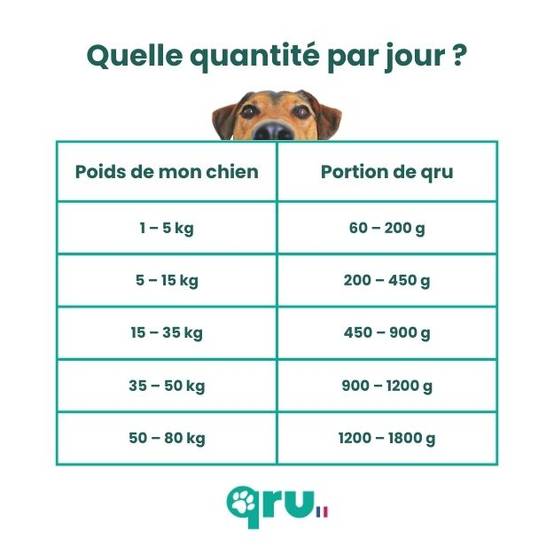 0 - QRU - Aliment barf complet pour chien - Poulet - 450 g - Image 5