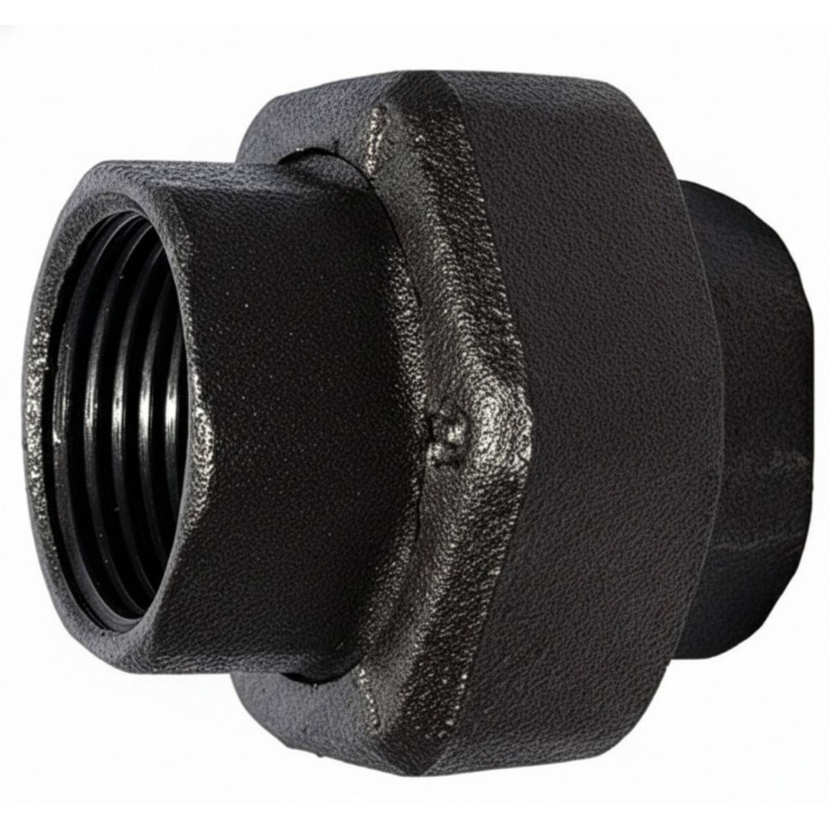 Raccord Union à Portée Conique Femelle-Femelle en Fonte Malléable à Cœur Noir - 3/8''
