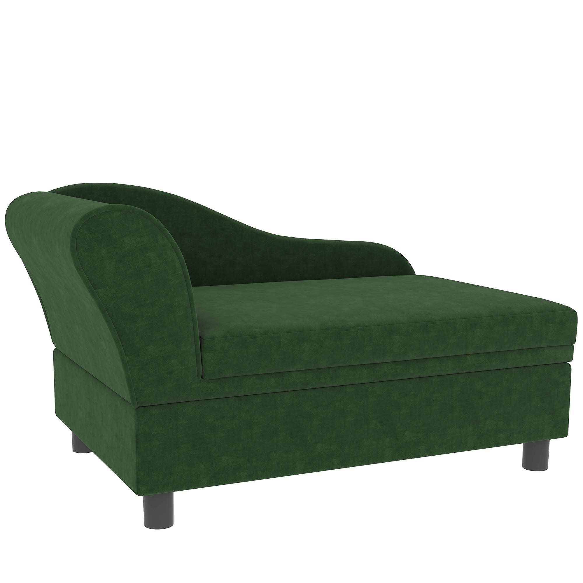 Canapé velours avec coffre rangement chien chat dossier accoudoirs 76cm vert - ComfortXL Outdoor Living - Image 2
