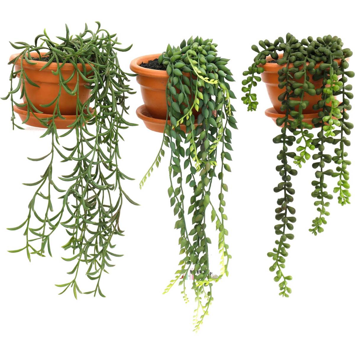 Sil - Plantes artificielles en pot terracotta (Lot de 3) - Imagen 1
