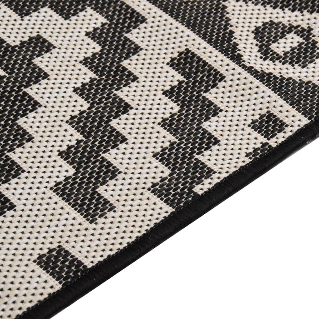 Tapis Extérieur Rayé Noir Tissage Plat en PP pour Couloir et Passage 80x250 cm – ComfortXL Outdoor Living - Imagen 4