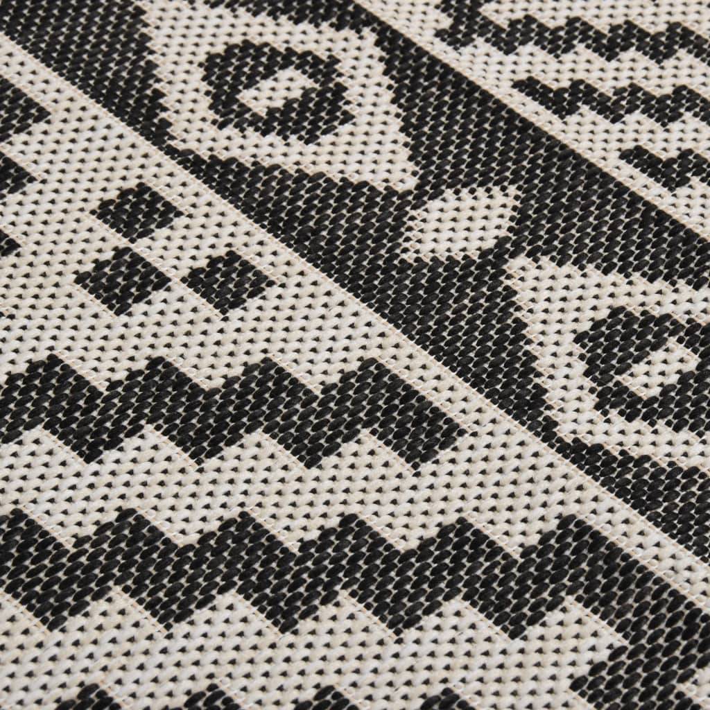 Tapis Extérieur Rayé Noir Tissage Plat en PP pour Couloir et Passage 80x250 cm – ComfortXL Outdoor Living - Imagen 5