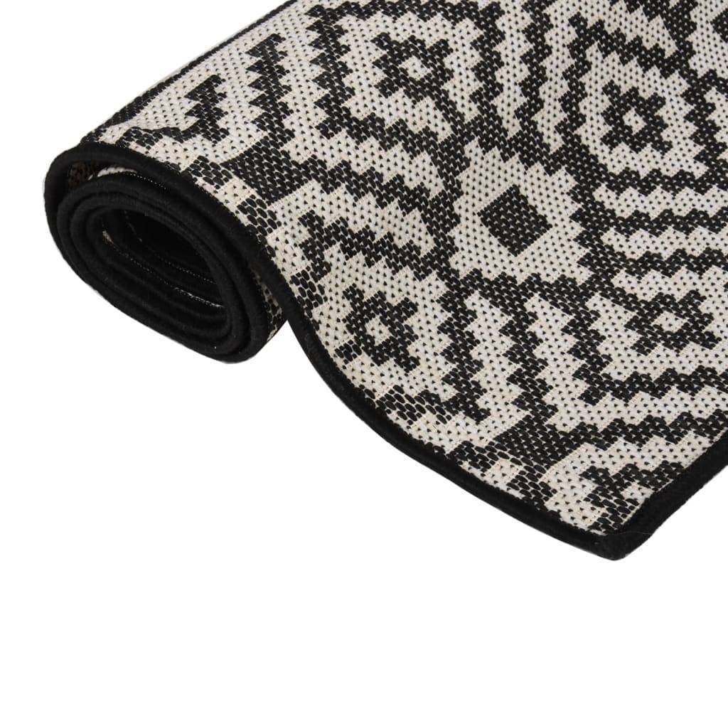 Tapis Extérieur Rayé Noir Tissage Plat en PP pour Couloir et Passage 80x250 cm – ComfortXL Outdoor Living - Imagen 3