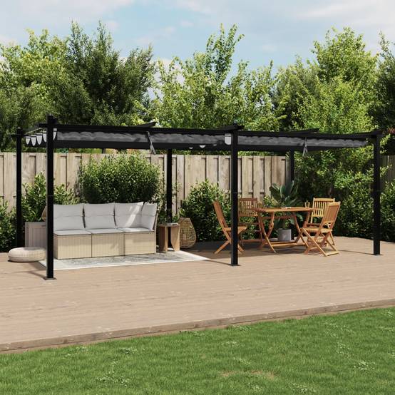 ComfortXL - Pergola en Aluminium avec Toit Rétractable Anti-UV pour Espace Extérieur Anthracite 3x6 m – ComfortXL Outdoor Living - Image 3