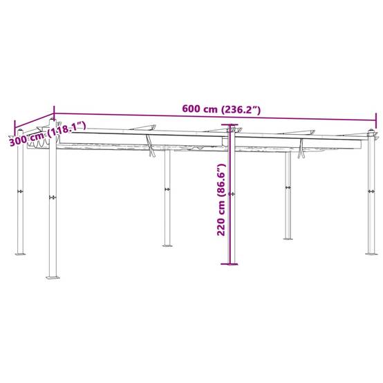 ComfortXL - Pergola en Aluminium avec Toit Rétractable Anti-UV pour Espace Extérieur Anthracite 3x6 m – ComfortXL Outdoor Living - Image 5