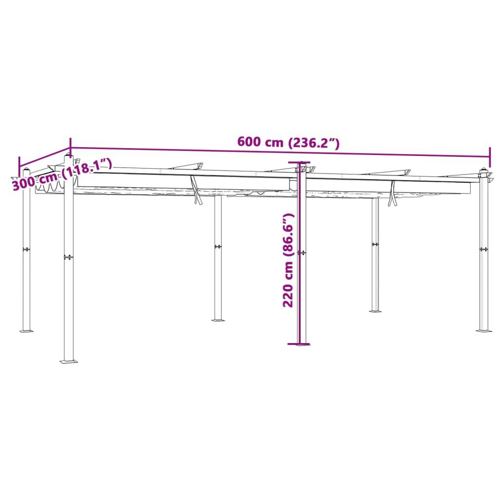 ComfortXL - Pergola en Aluminium avec Toit Rétractable Anti-UV pour Espace Extérieur Anthracite 3x6 m – ComfortXL Outdoor Living - Image 5