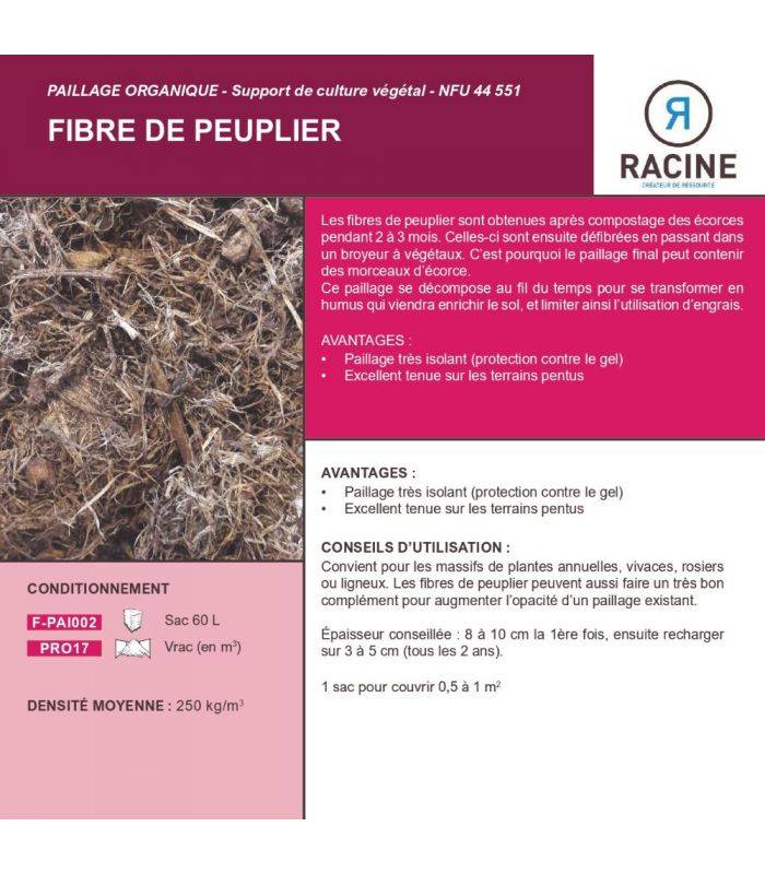 Paillis fibre de peuplier, sac 60 l - F-PAI002 - Image 2