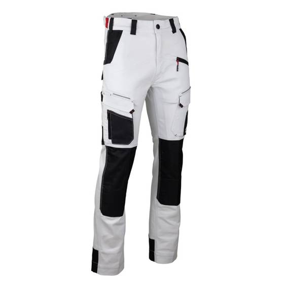 Pantalon Cellule stretch bicolore avec poches genouillères - Blanc/Gris nuit - T.42 - LMA - 1870-42
