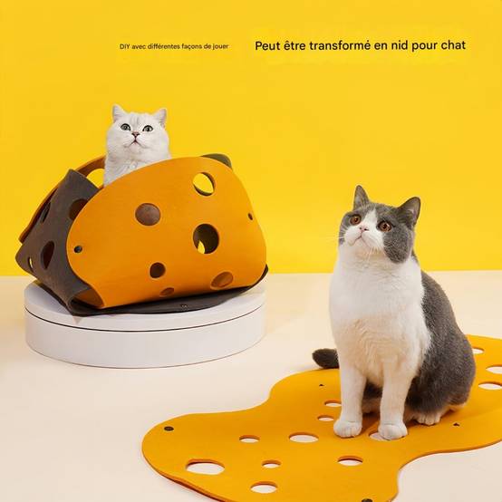 IntiMeg - Tunnel pour chat DIY Bleu-jaune 3 mm (65 x 30) IntiMeg - Image 2