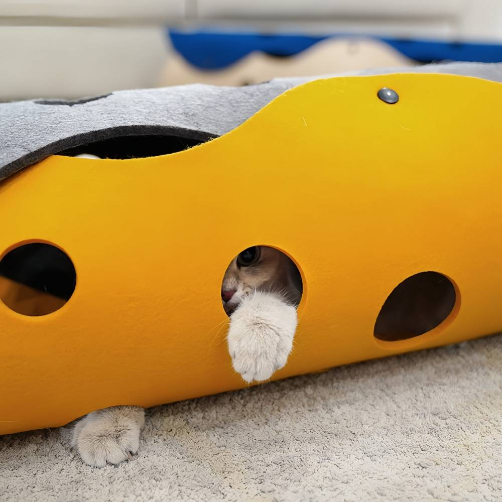 IntiMeg - Tunnel pour chat DIY Bleu-jaune 3 mm (65 x 30) IntiMeg - Image 4