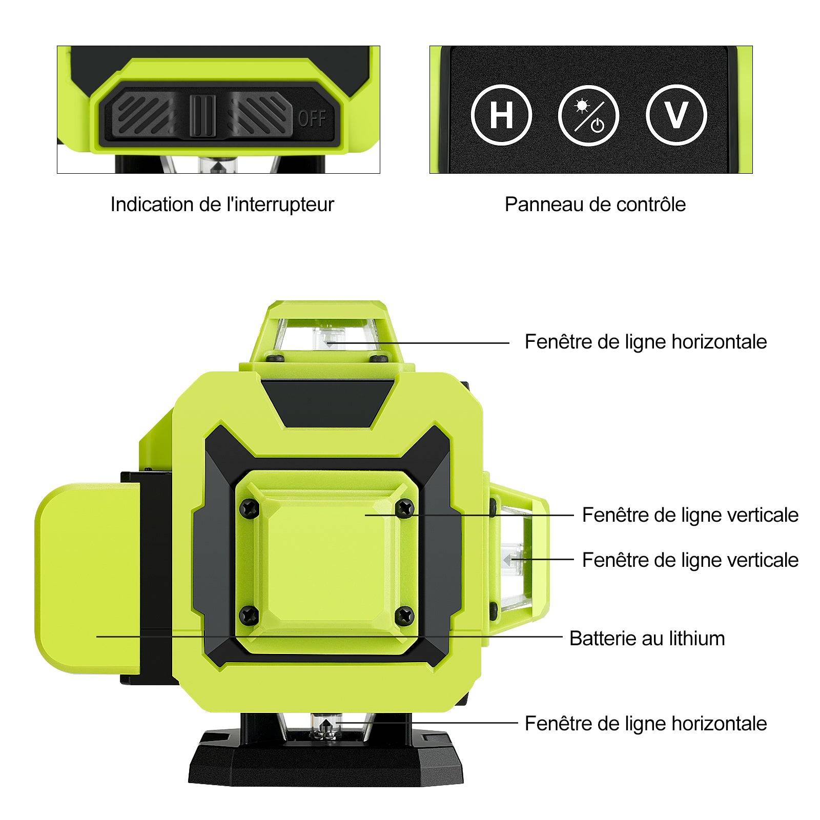 Niveau laser 4 x 360°, 4D 16 Line, Batterie Rechargeable 2 x 2400 mAh - Image 2