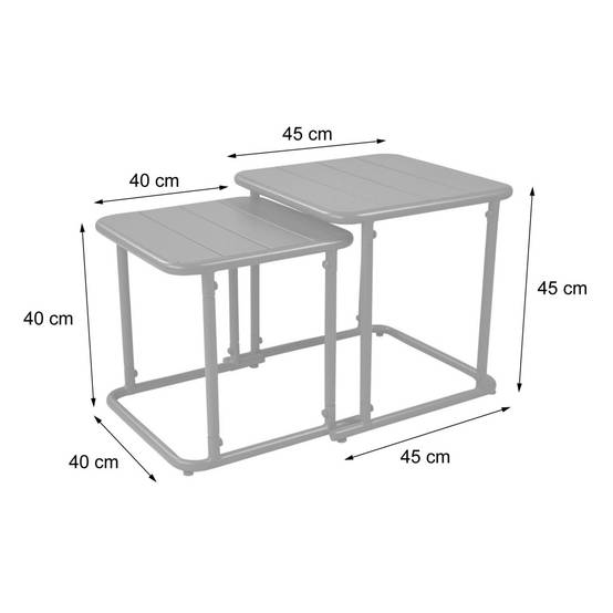 sweeek - Table gigogne extérieure carrée en acier 45cm kaki - Amélia | sweeek - Image 4