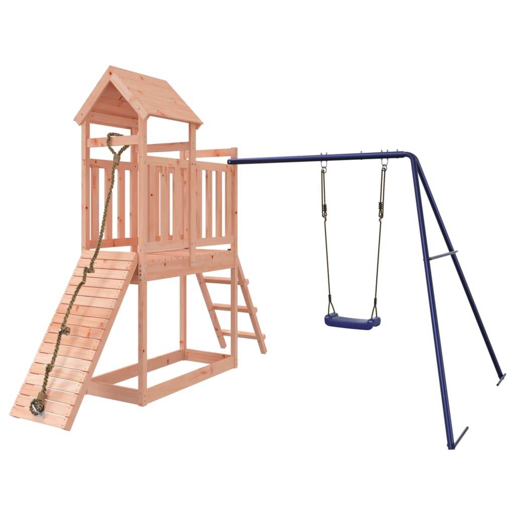 Helloshop26 - Aire de jeux d'extérieur balançoires toboggan portiques robuste jeux jardin 242 x 248 x 214 cm bois massif de douglas - Imagen 1
