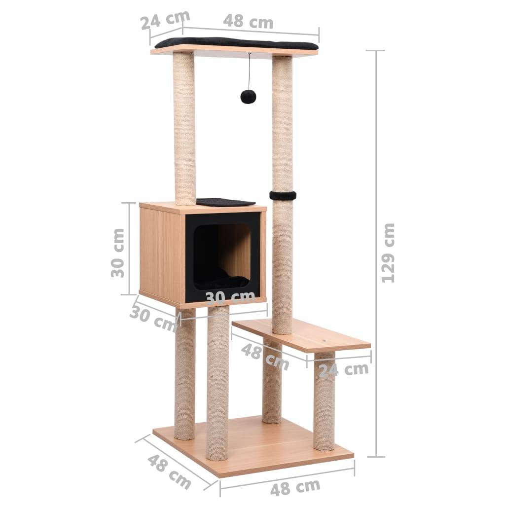 Vidaxl - Arbre à chat avec tapis à gratter en sisal 129 cm vidaXL 170918 - Imagen 3