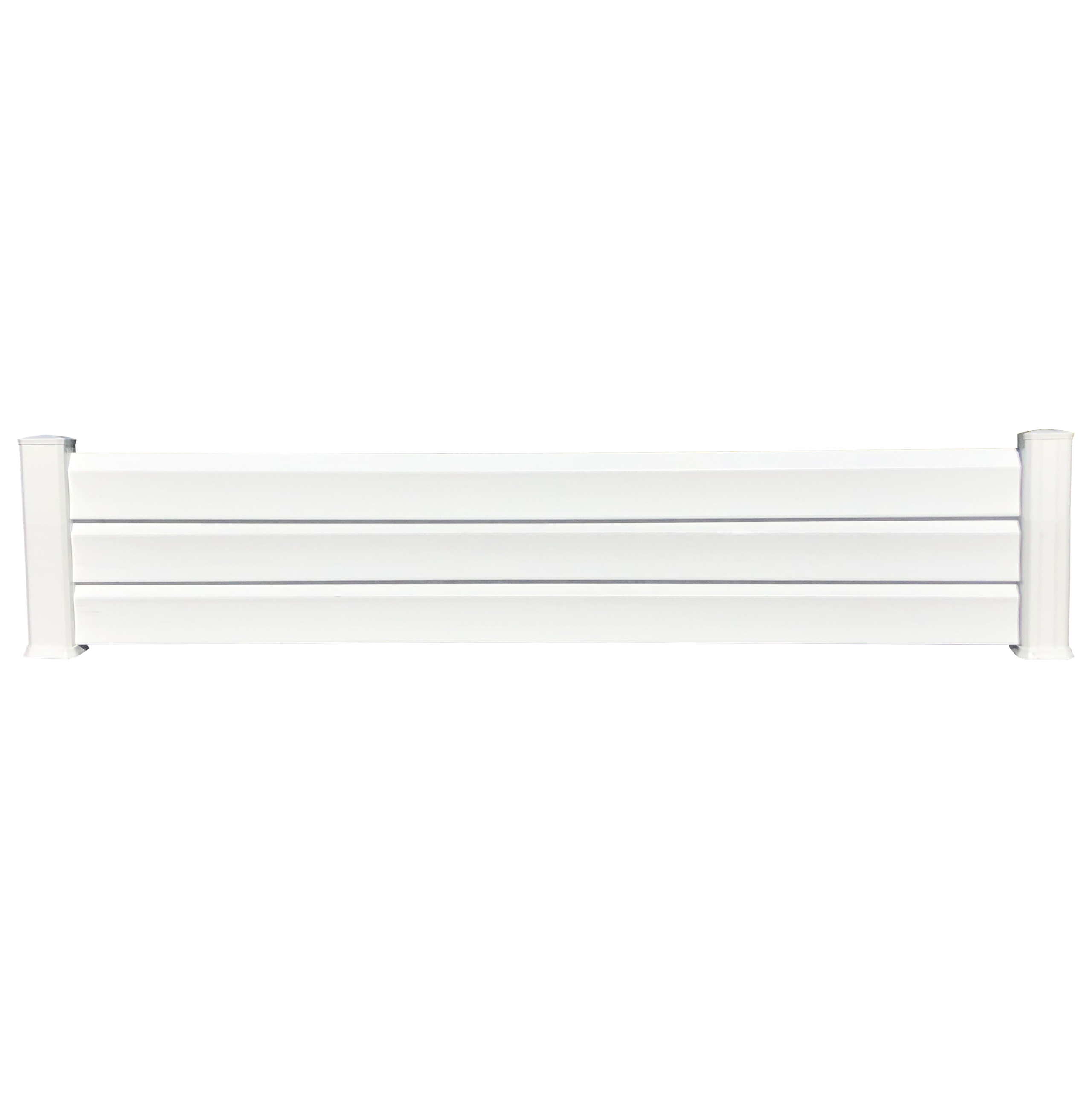 Clôture PVC Persienne 3 lames en kit dim. L.2100 mm (poteaux compris) X H.440 mm  Blanc