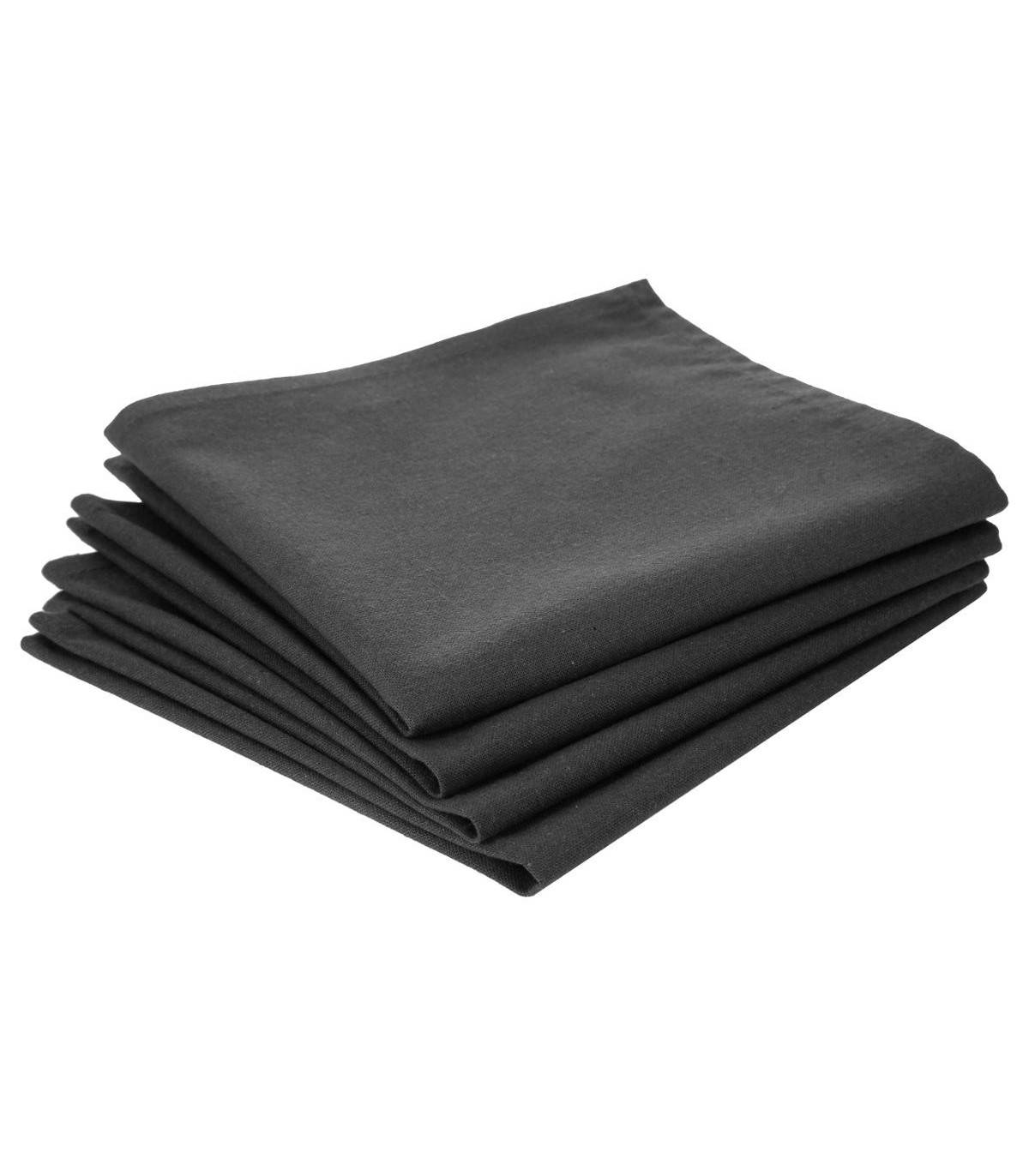 Lot de 4 Serviettes de table en Coton Gris foncé  40 x 40 cm - Imagen 1