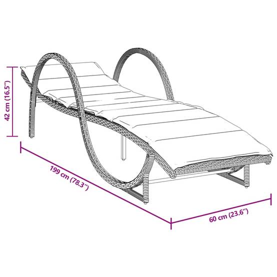 Lot de 2 chaise longue d'extérieur noir 199 X 60 cm - Prolenta Premium - Image 9