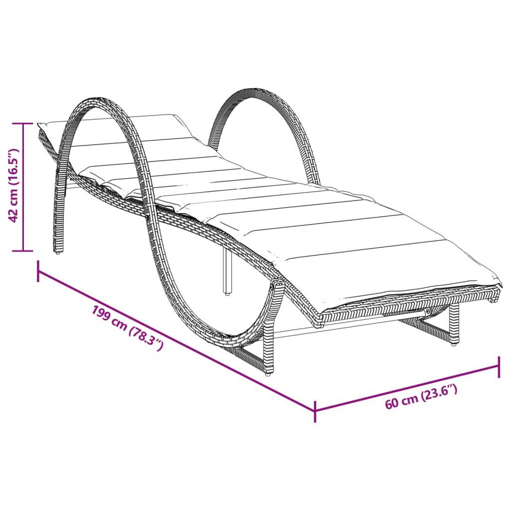 Lot de 2 chaise longue d'extérieur noir 199 X 60 cm - Prolenta Premium - Image 9