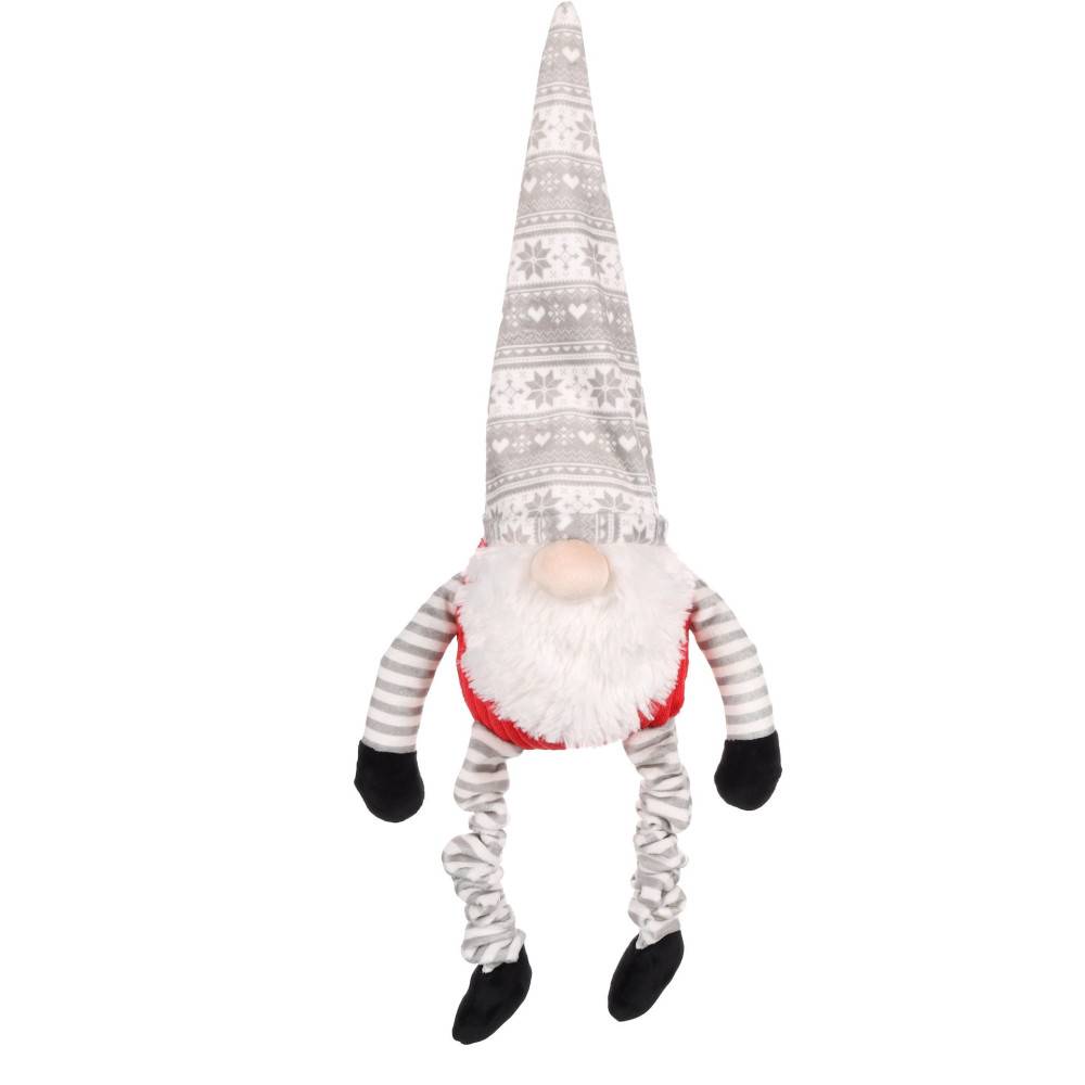 Flamingo - Jouet Noël  Gnome gris et rouge Bardo 58 cm pour chien - Imagen 1