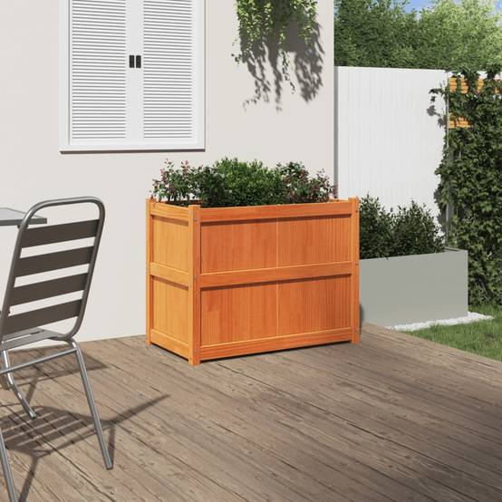 Jardinière | Pot de fleurs | Cache-pot | Bac à fleurs cire marron 90x50x70 cm bois de pin massif - Image 3