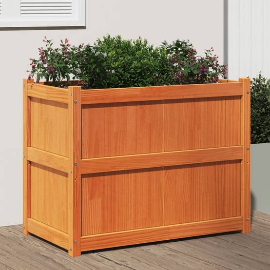 Jardinière | Pot de fleurs | Cache-pot | Bac à fleurs cire marron 90x50x70 cm bois de pin massif - Image 2