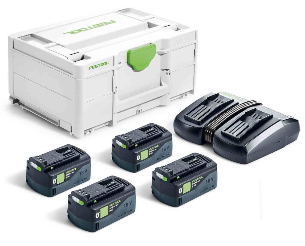 Festool - Set énergie SYS 18V 4 batteries 5Ah + chargeur TCL 6 DUO en coffret Systainer SYS3 - FESTOOL - 577709 - Imagen 1