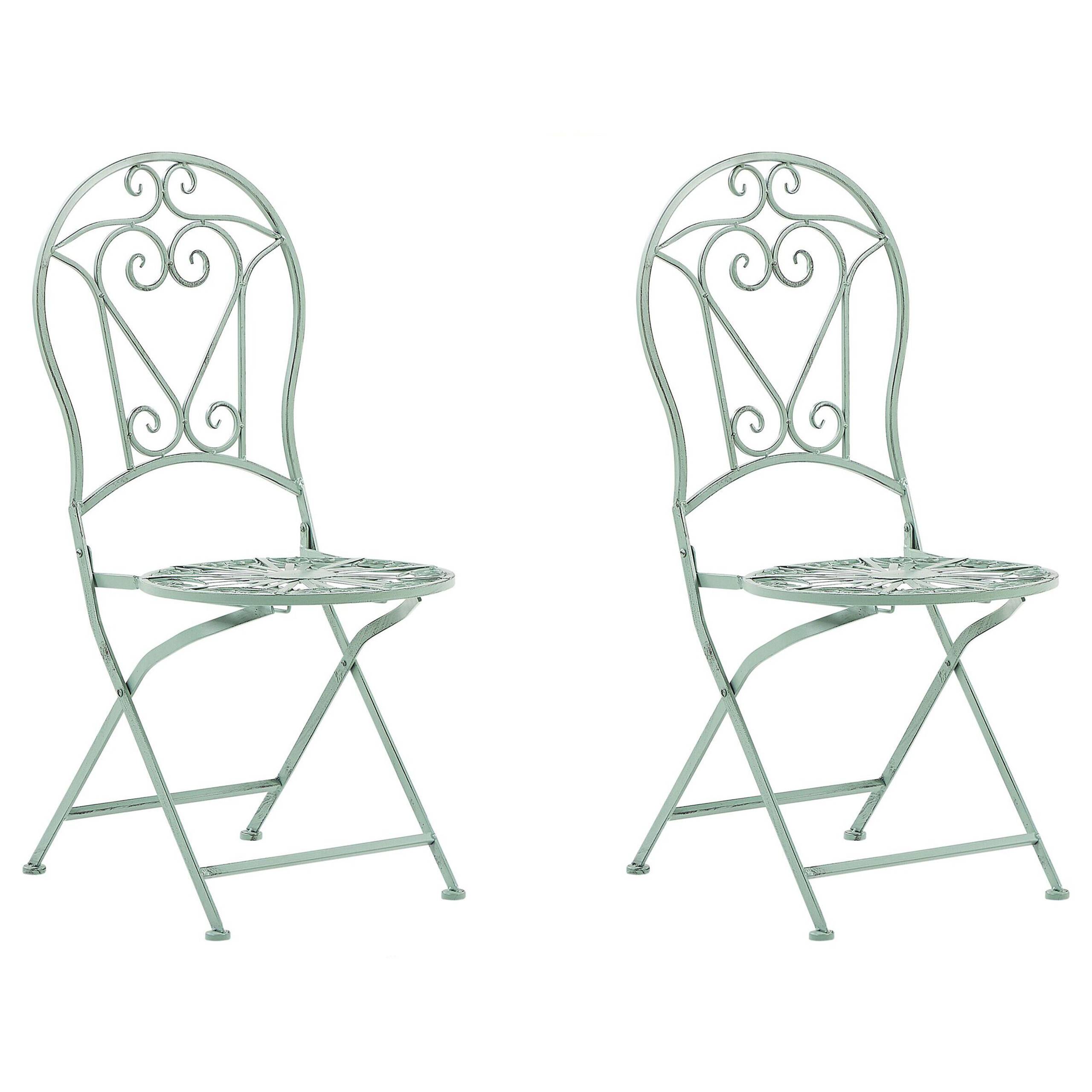 Beliani - Chaise de jardin Métal Vert clair TRENTO - 42x57x95- Beliani - Image 2