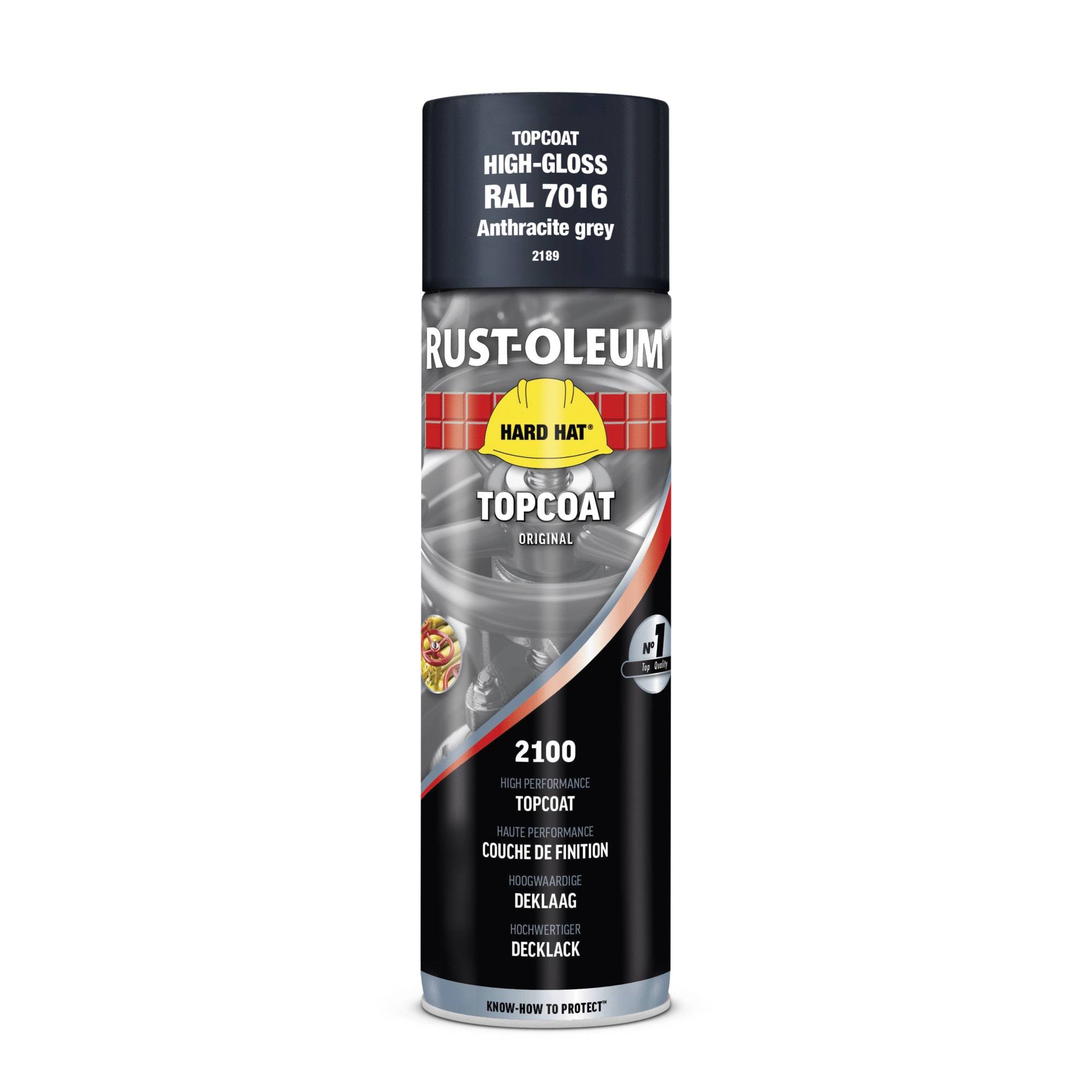 Couche de finition Hard Hat Ral-couleurs gris anthracite RAL 7016 500ml - RUST-OLEUM - 2189 - Image 2