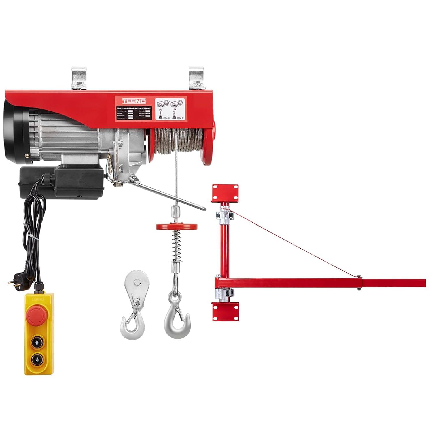 Treuil Electrique et Bras de support de palan électrique,Chevre de Levage 220v 1450W