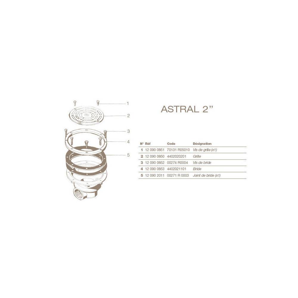 jardiboutique - Grille de bonde de fond piscine beton avec vis fournie 4402020201compatible astral - Imagen 3