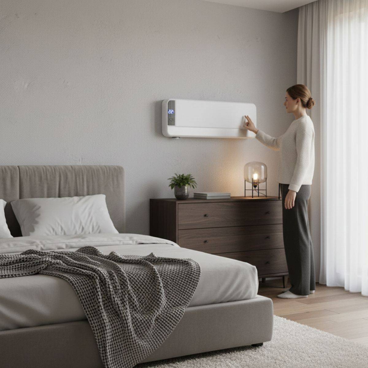 Chauffage d'appoint électrique 2000W Céramique Programmable Ecran Digital Télécommande PLEIN AIR - Imagen 3