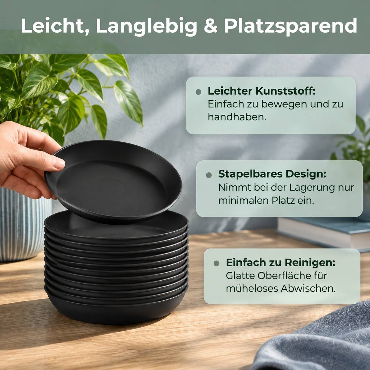 30 Soucoupes Rondes en Plastique pour Plantes 11cm - Image 7