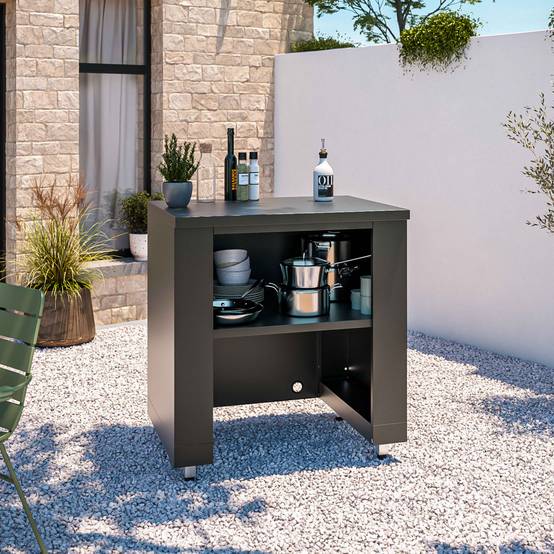 Oviala - Cuisine d'extérieur angle 5 éléments avec évier et barbecue Memphis - Oviala - Imagen 4