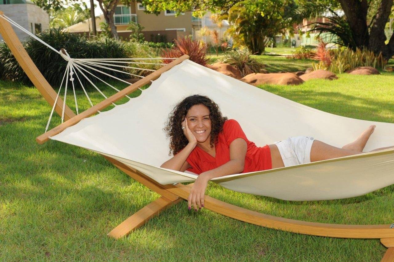 Jobek - Hamac KOUPLE 350x140 cm en Polypropylène Écru certifié FSC 100% JOBEK - Imagen 4