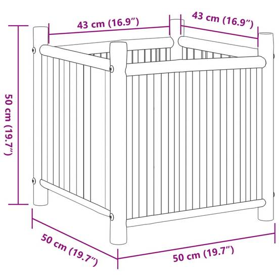 Maison Chic - Jardinière - Pot De Fleurs - Bac à Fleurs 50x50x50 cm bambou - Imagen 8