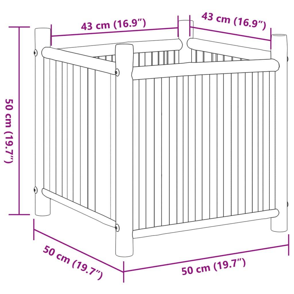 Maison Chic - Jardinière - Pot De Fleurs - Bac à Fleurs 50x50x50 cm bambou - Imagen 8