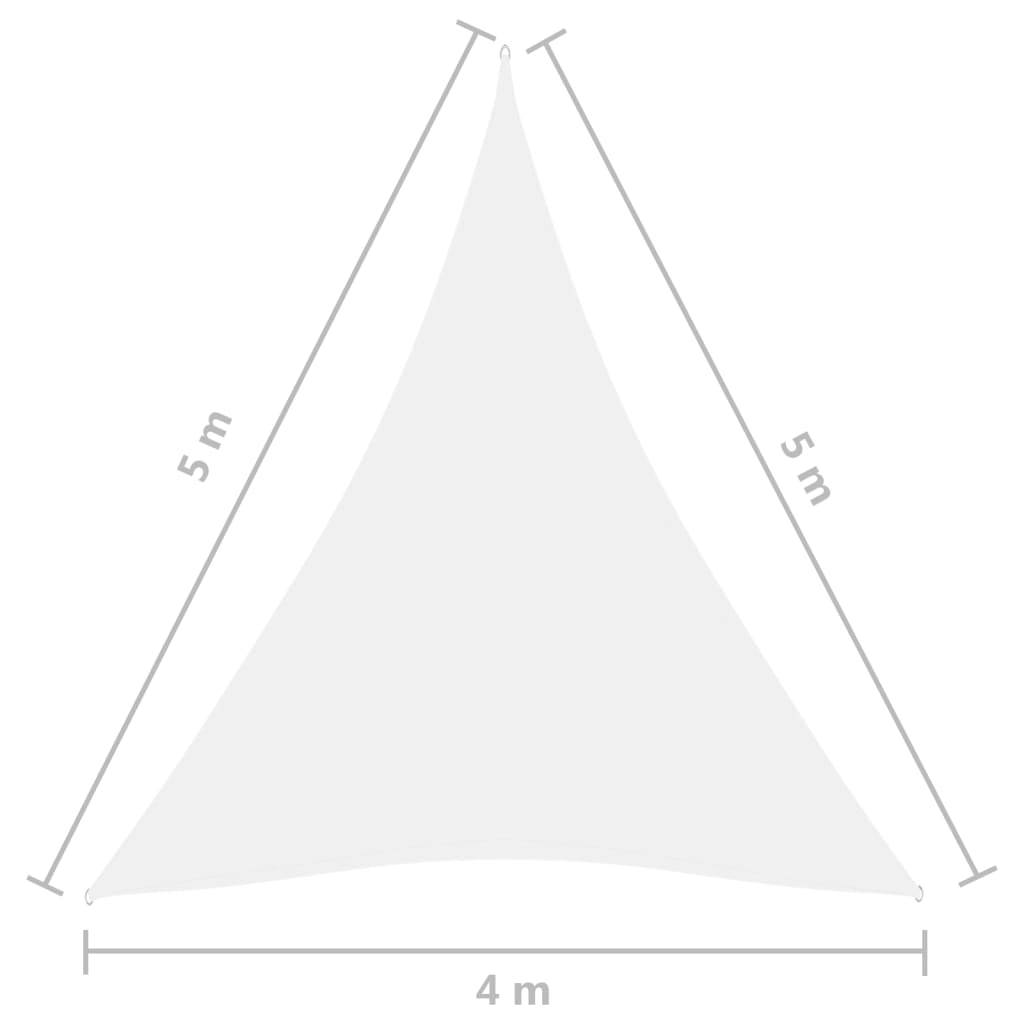 Helloshop26 - Voile d'ombrage parasol tissu oxford triangulaire 4 x 5 x 5 m blanc - Imagen 5