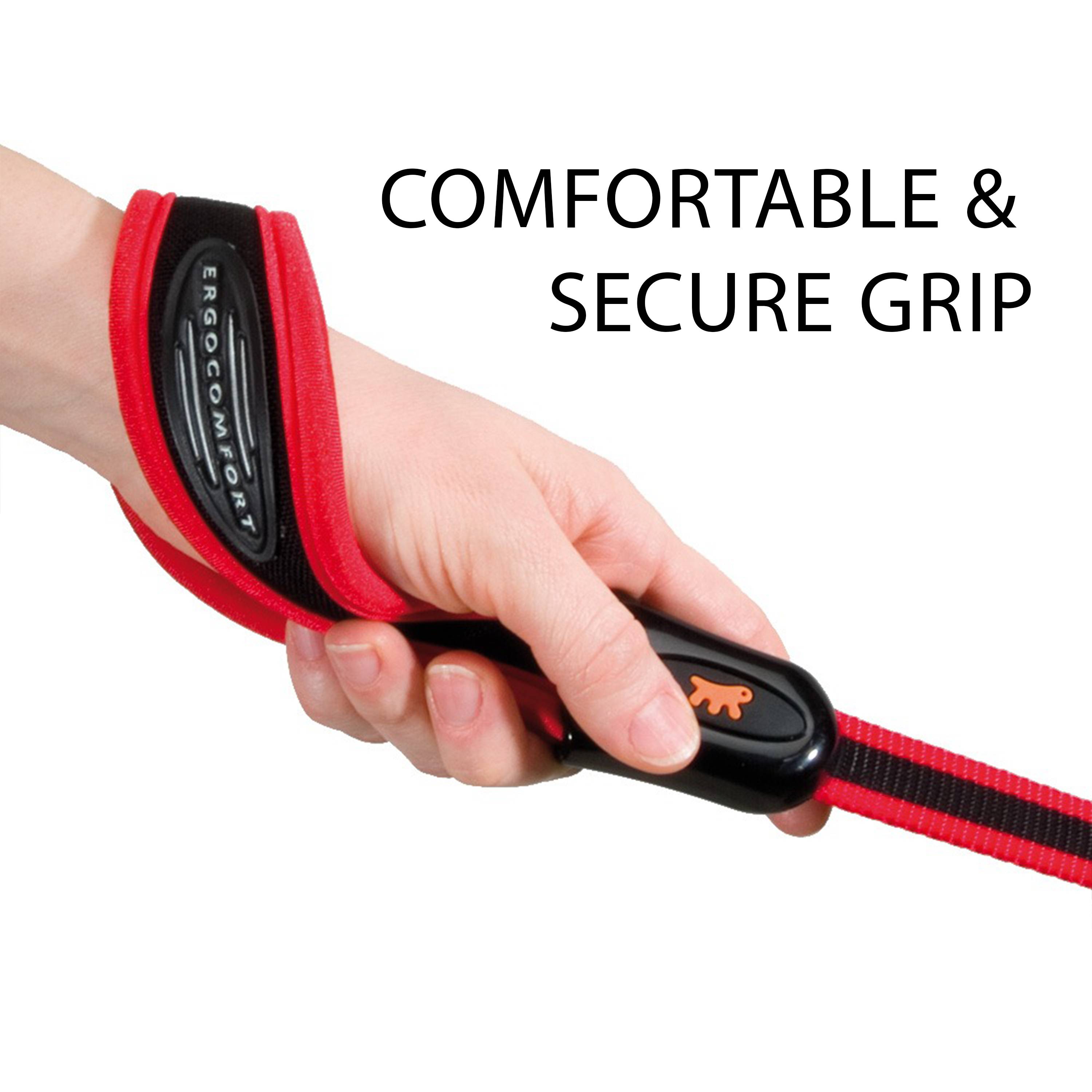 Ferplast - Ferplast ERGOCOMFORT GM25/55 Laisse courte en nylon pour chien, Poignée ergonomique, Rembourrage doux, Longueur 55 cm x 2,5 cm, Rouge - Imagen 5