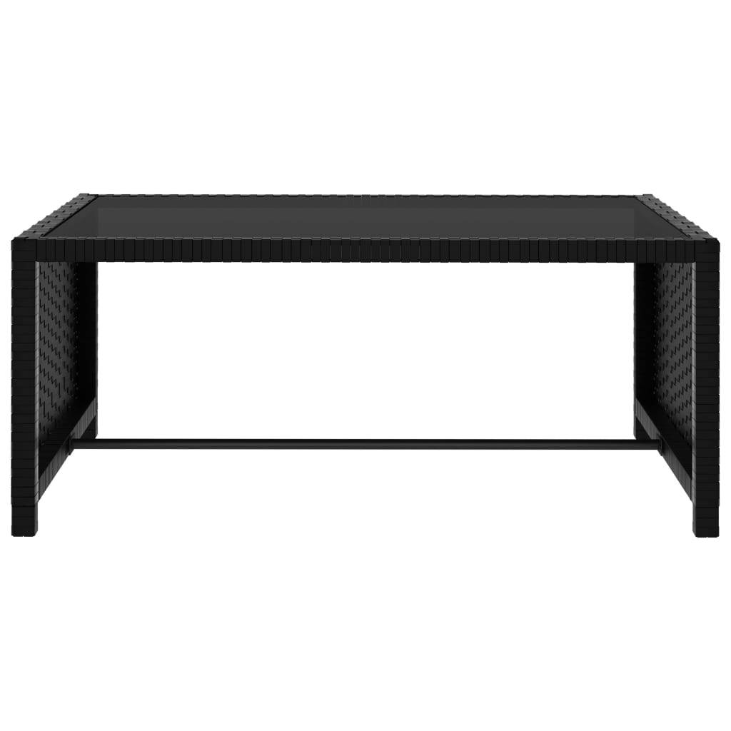 Helloshop26 - Lot de 2 transats chaise longue bain de soleil lit de jardin terrasse meuble d'extérieur avec table résine tressée noir - Imagen 8
