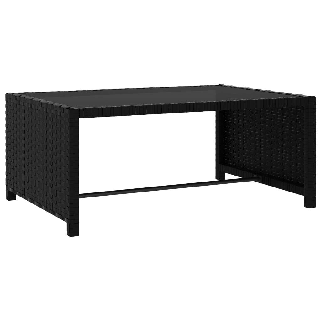 Helloshop26 - Lot de 2 transats chaise longue bain de soleil lit de jardin terrasse meuble d'extérieur avec table résine tressée noir - Imagen 7