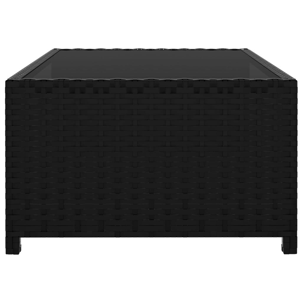 Helloshop26 - Lot de 2 transats chaise longue bain de soleil lit de jardin terrasse meuble d'extérieur avec table résine tressée noir - Imagen 9