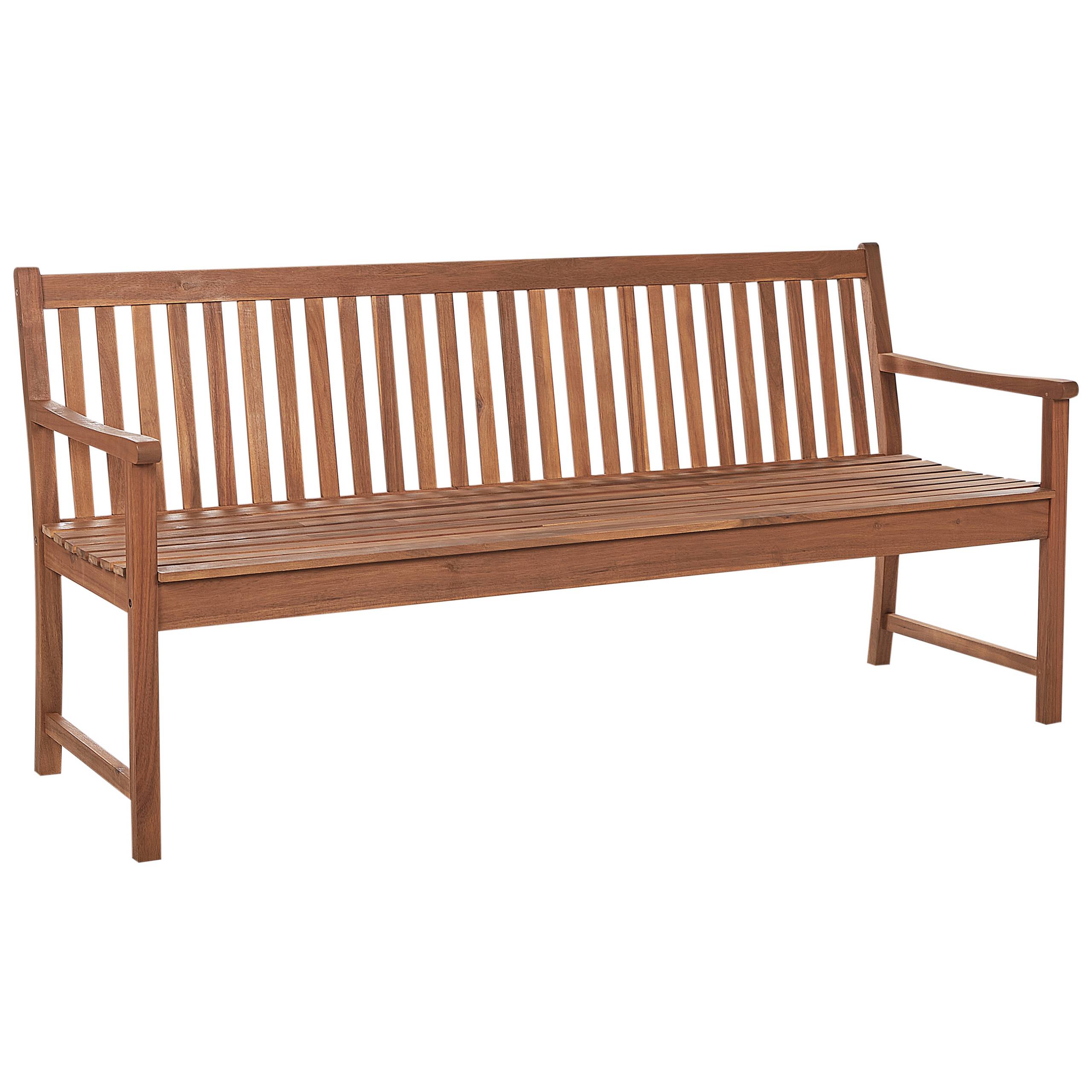 Beliani - Banc, 3 Personnes Bois d'acacia certifié Rouge foncé VIVARA - Beliani - Imagen 4