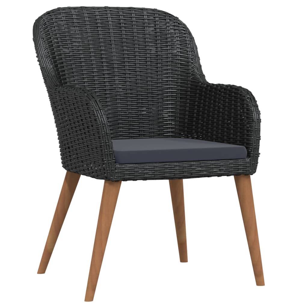 Salon de Jardin 8 Personnes Résine Tressée Noire, Grande Table 200cm et Coussins Gris – ComfortXL Outdoor Living - Image 3