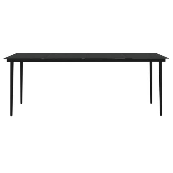 Salon de Jardin 8 Personnes Résine Tressée Noire, Grande Table 200cm et Coussins Gris – ComfortXL Outdoor Living - Image 6