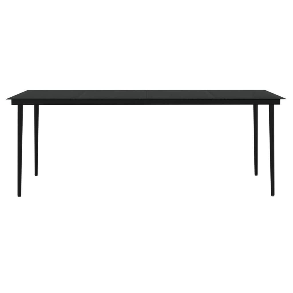 Salon de Jardin 8 Personnes Résine Tressée Noire, Grande Table 200cm et Coussins Gris – ComfortXL Outdoor Living - Image 6