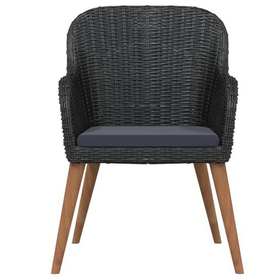 Salon de Jardin 8 Personnes Résine Tressée Noire, Grande Table 200cm et Coussins Gris – ComfortXL Outdoor Living - Image 4